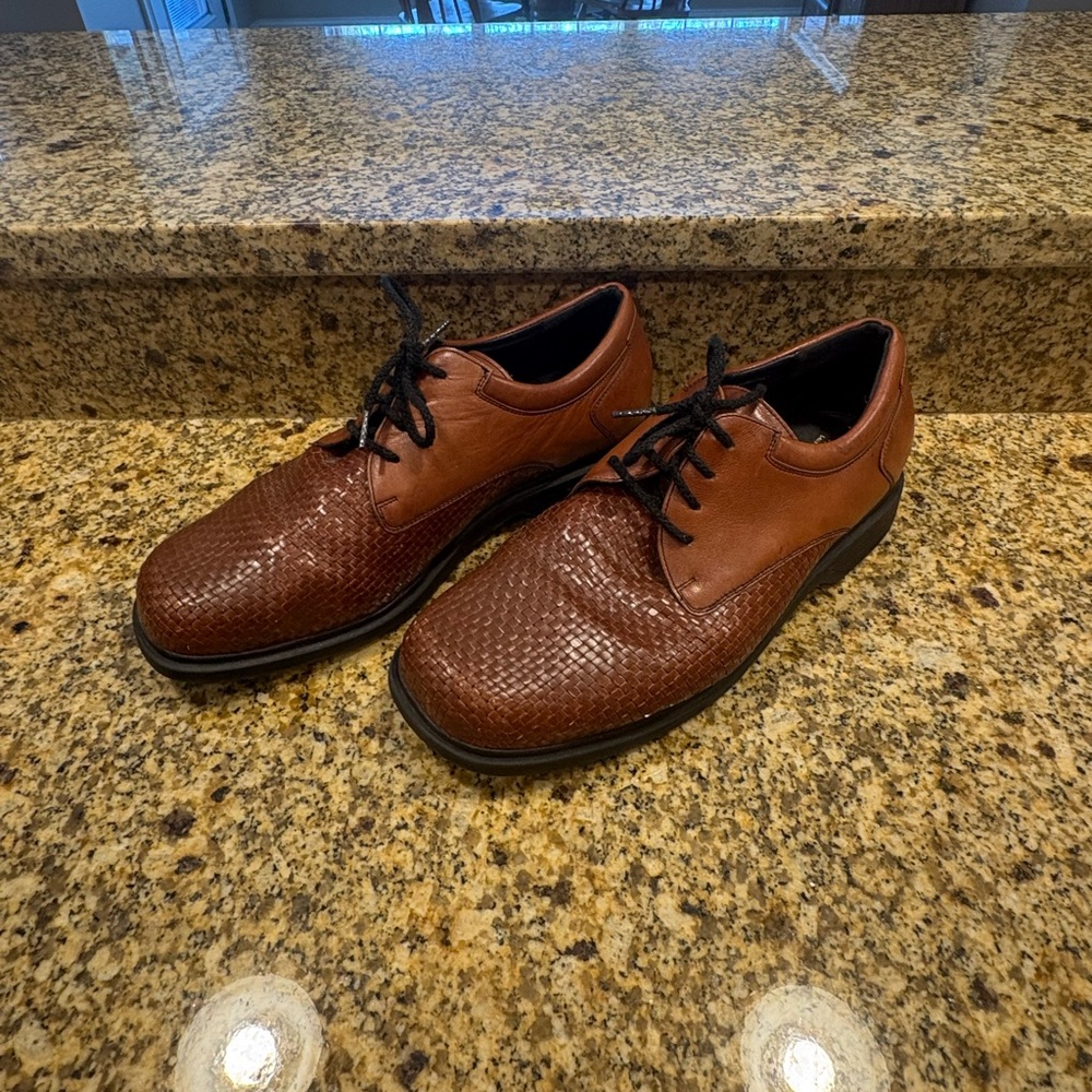 Waldlaufer Men’s Brown Leather Lace Up Shoes Dress Casual 10 H